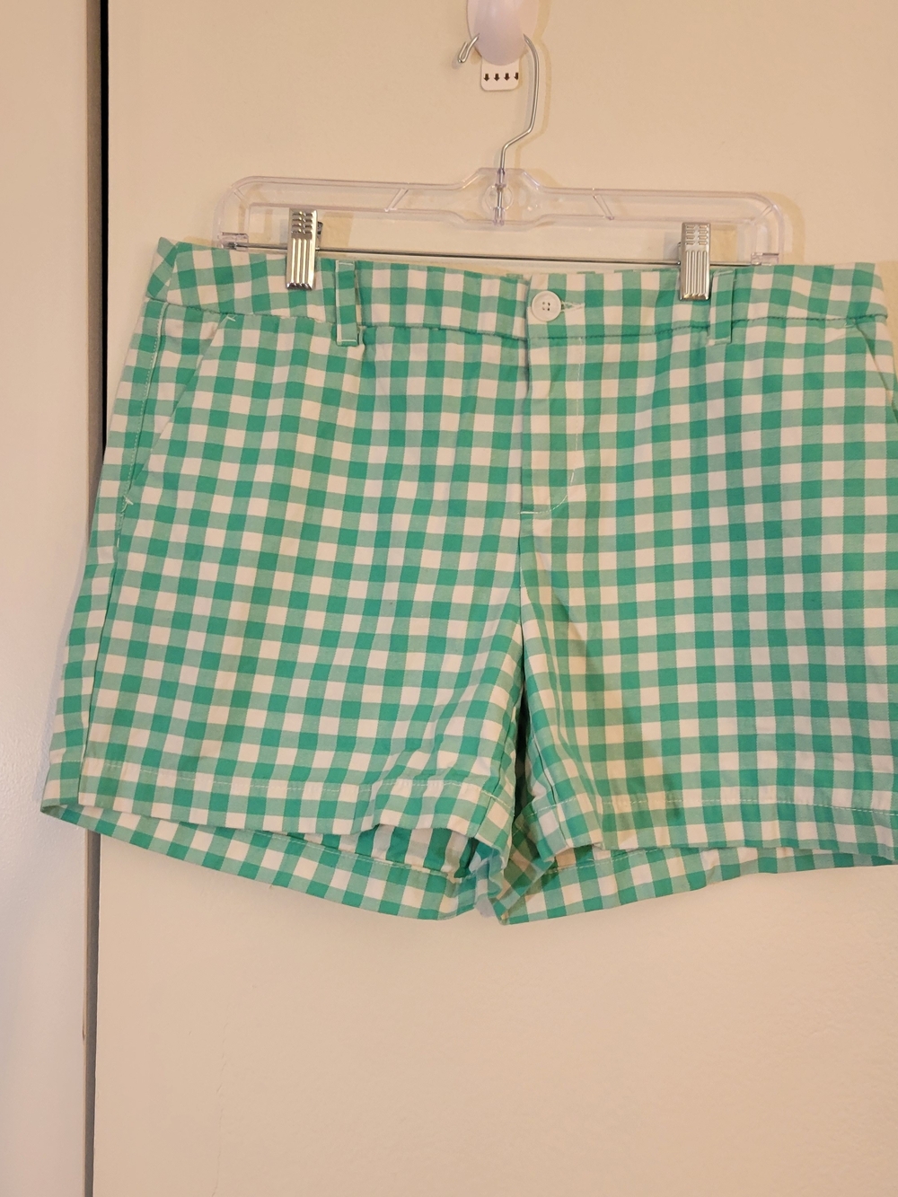Merona Green and White Gingham Shorts